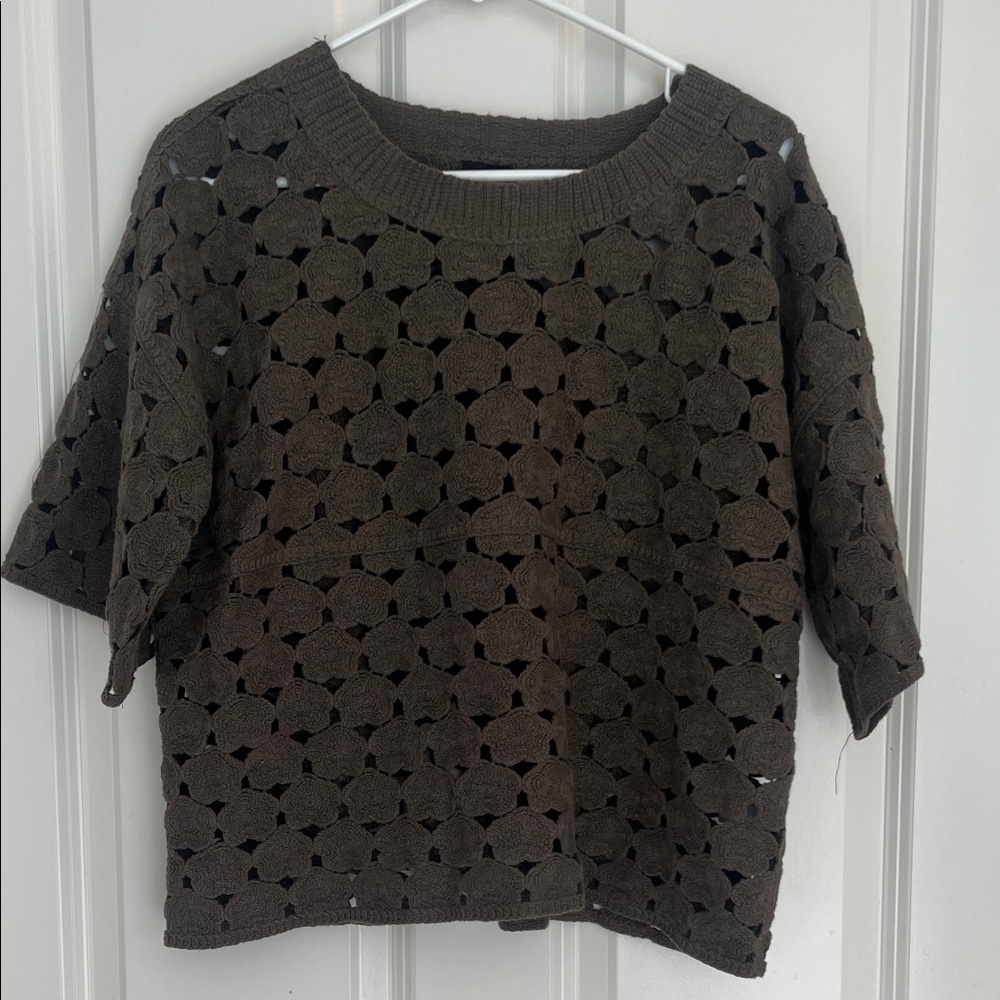 Bobeau Crochet Knit Top